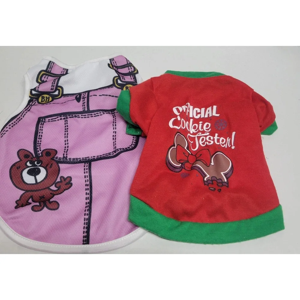 Born To Be Loved Small Dog Shirt Bundle Pink Bear Mesh Red Cookie Tester 2pc S